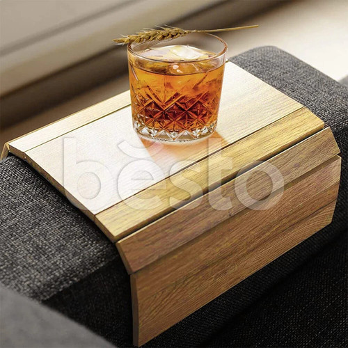 Flexible wooden sofa arm tray - flexible,