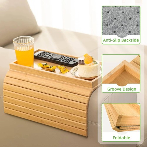 Bamboo sofa arm tray cup - bamboo,